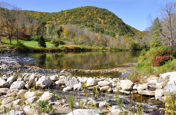 The Housatonic River and fall foliage